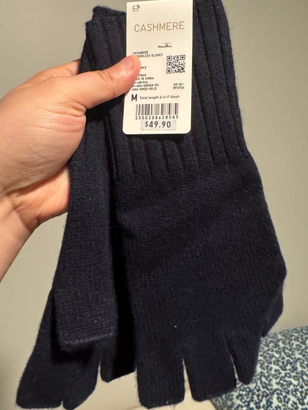 NWT Uniqlo Blend Fingerless Gloves - Navy
